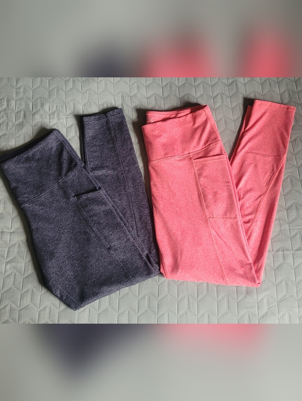Lot of 2 Women's Athletic Leggings Size M High Waist Workout Gym